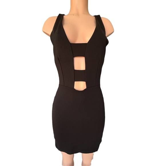 Vintage Bebe Black Cut-Out Mini Dress NWT - Picture 9 of 9